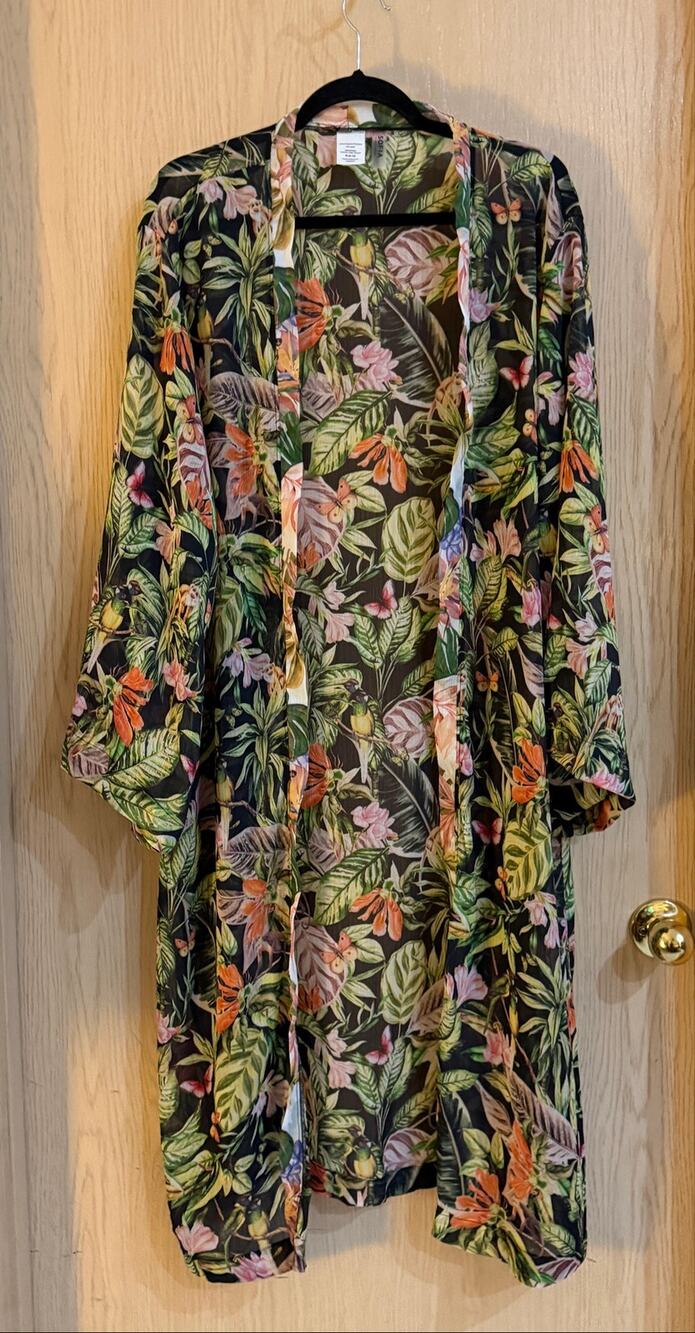 Sofia by Sofia Vergara Tropical Jungle Kimono Duster Size M